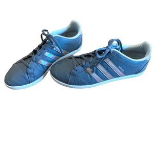 ADIDAS gray with light pink stripes  Size 8 EUC